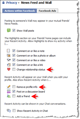 Facebook News Feed Settings