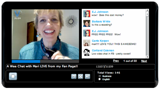 Facebook Vpype - Mari Smith live broadcast