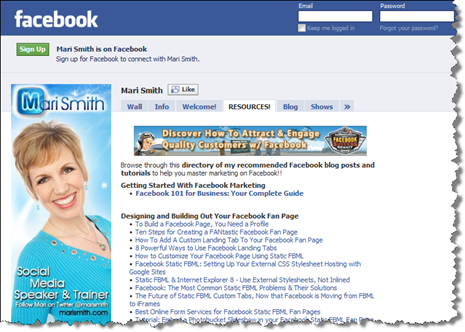 Click here to visit Mari Smith's Facebook fan Page