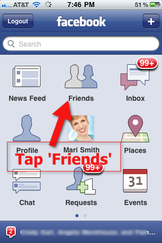 Facebook iPhone - Friends Icon