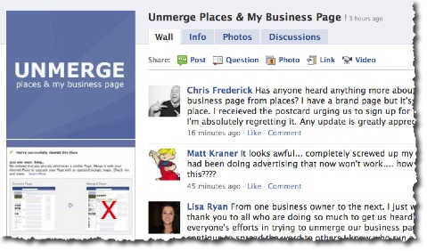 Facebook: Unmerge Place Page and Business Page