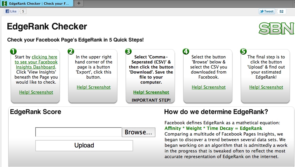 EdgeRank Checker App