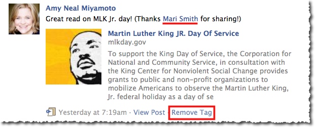 Facebook Remove Tag Example