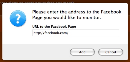 Hyper Alerts enter Facebook fan page address