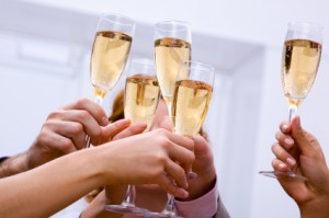 Happy New Year - Cheers! Champagne Toast!