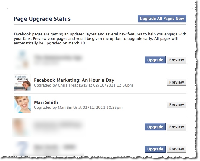 Upgrade Your Facebook Pages