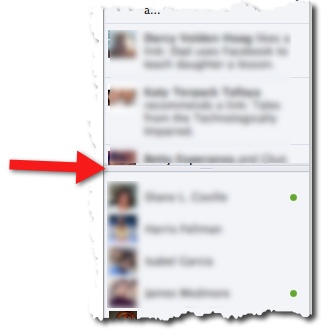 Facebook Ticker Chatbar vonal