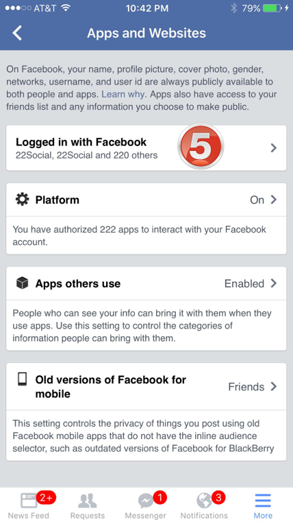 facebok app settings 4