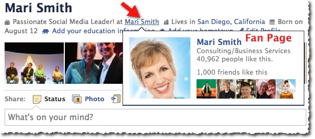 Facebook Fan Page Hover Card Mari Smith