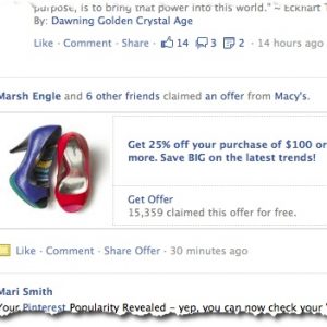 Facebook Offers - Marsh Engle Claimed Macy's