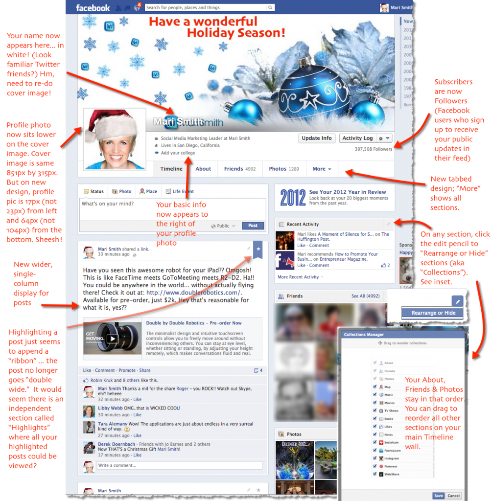 New single column Facebook Timeline layout