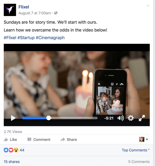 Flixel Facebook video cinemagraph