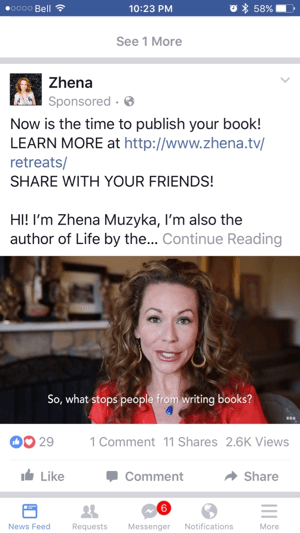 Zhena Facebook ad