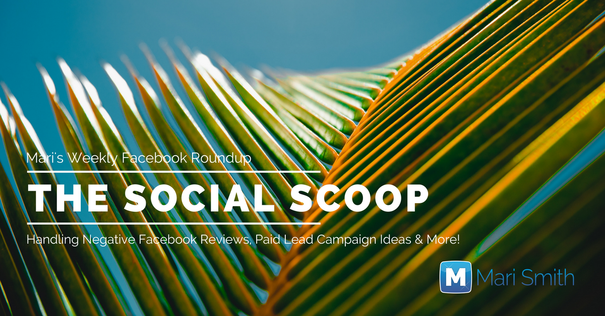 Handling Negative Facebook Reviews, Paid Lead Campaign Ideas and More: The Social Scoop 3/15/17