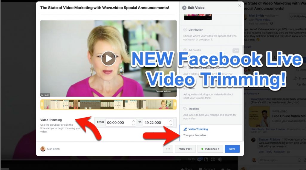 how to trim facebook live video