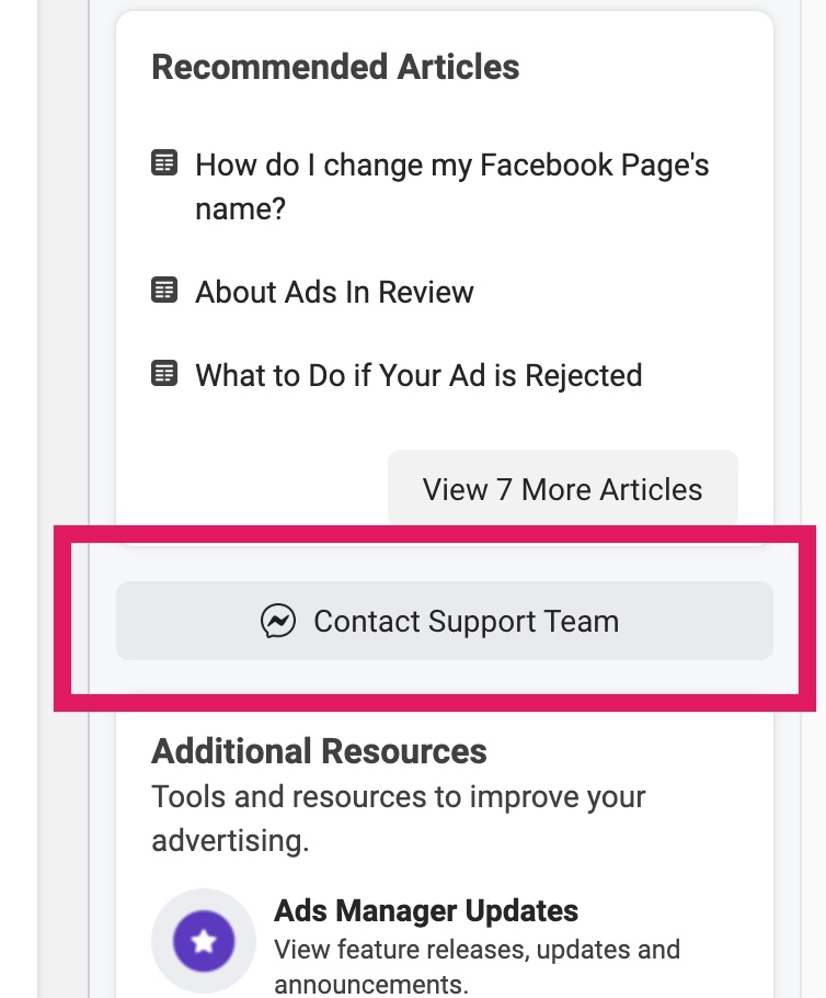 facebook business manager hacked - contact support team - mari smith blog