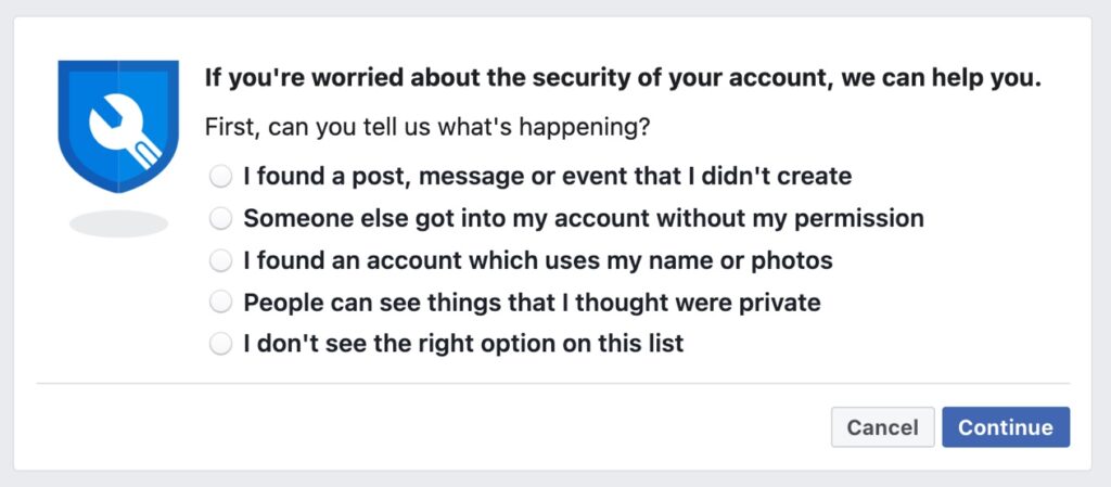 Facebook Hacked Help